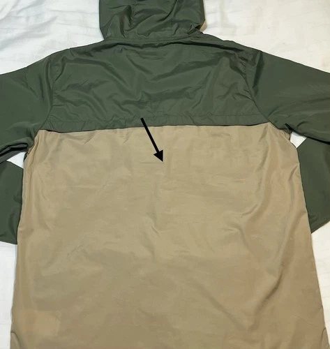 Quiksilver Mens Windbreaker Jacket Green Beige Colorblock Hooded Mesh Lined M image 5