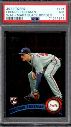 2011 Topps #145 Freddie Freeman RARE Walmart Black Border Rookie RC PSA 7