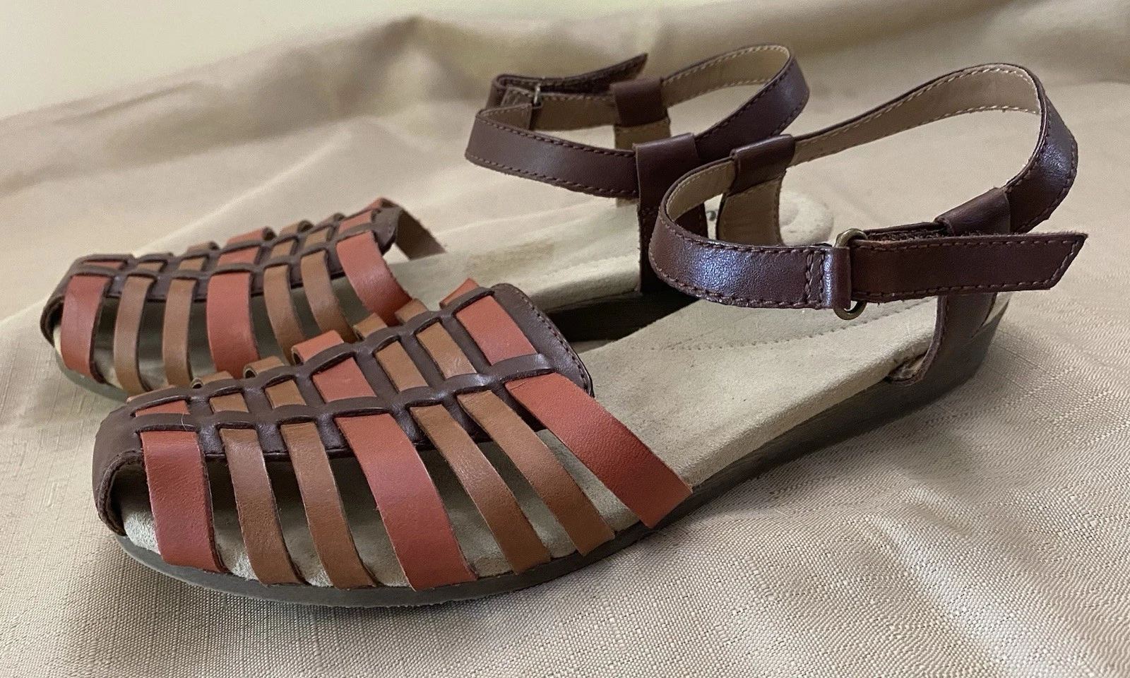 Sandali da pescatore Clarks arancione marrone pelle marrone marrone 8