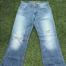 American Eagle Bootcut Jeans Mens 32x32 Blue Denim Fade Distressed Med Wash