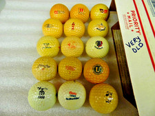 VINTAGE LOGO GOLF BALLS VARIOUS YEARS AND ADS 15 BALL START VERY OLD
