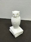 Vintage Westmoreland White Milk Glass Owl On Books Figurine 3-1-2”