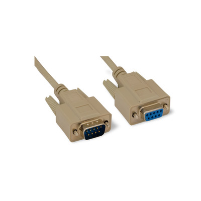 1ft DB9 Male to DB9 Female Serial Cable Extension - Beige