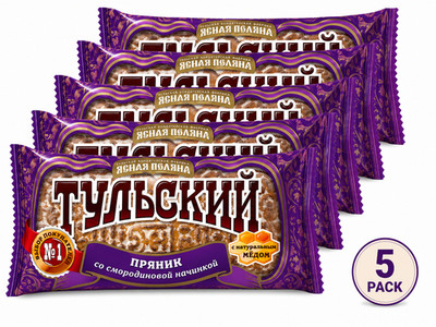 Tula Gingerbread Tulskiy Pryanik with Black Current 130g  - Pack of 5