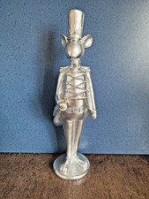 Maus in Uniform Figur Statue Deko silberfarben Polyresin 9x9x32cm Geschenk Büste