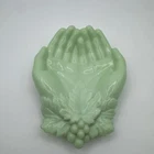 Vintage Westmoreland Jadeite Green Milk Glass Cupped Hands Trinket / Candy Dish