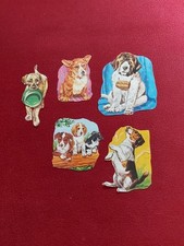 Oblaten Glanzbild Poesiealbum Vintage Alt Hunde