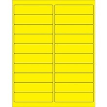 4 x 1" Fluorescent Yellow Rectangle Laser Labels-20 per Sheet-2000 per Case