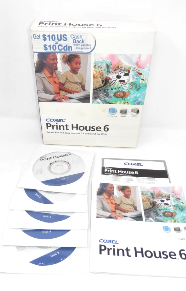 Corel Print House 6 Big Box Software • Design Publish Photo CD-ROM Windows XP - Image 2 of 4
