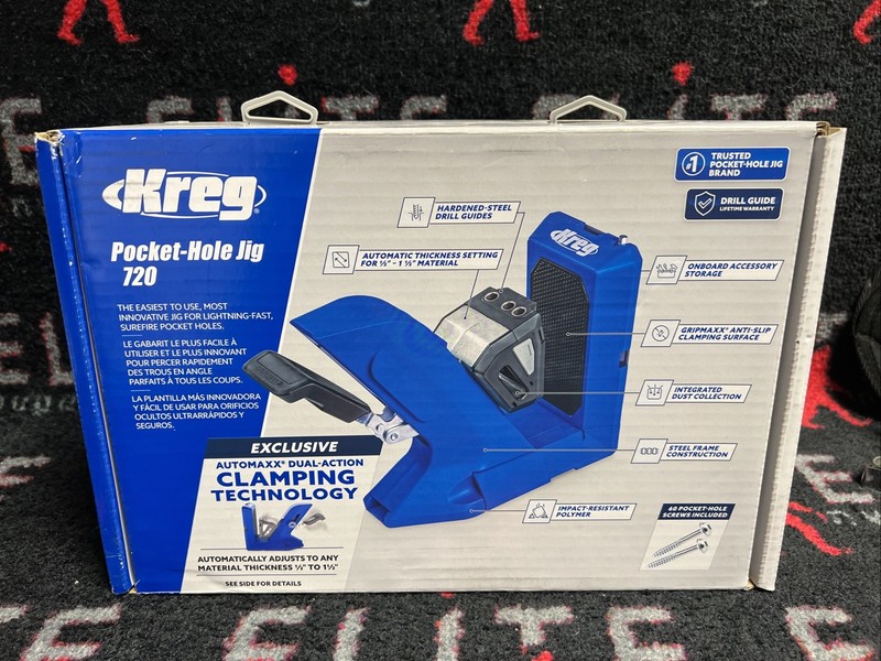 Kreg 720 Pocket-Hole Jig Kit Drill Bit Driver Bit Screws New Clamping