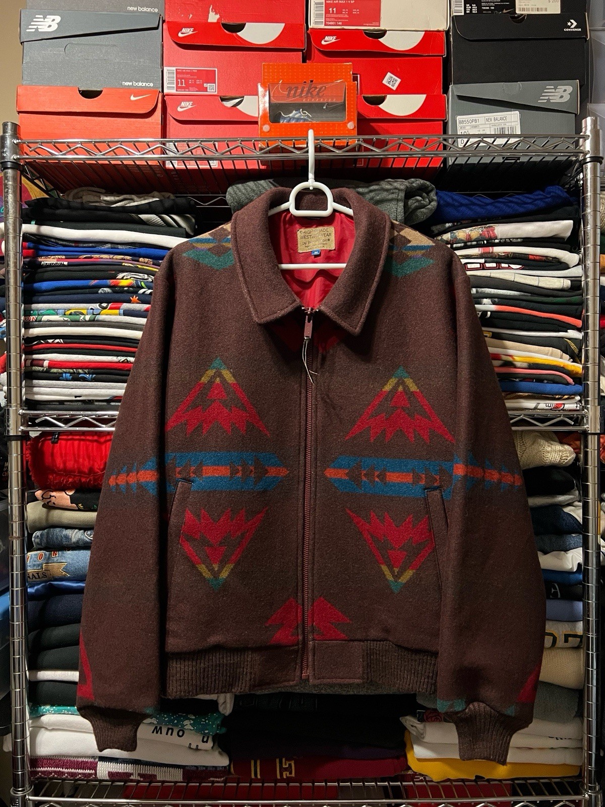 vintage pendleton wool aztec jacket - image 1
