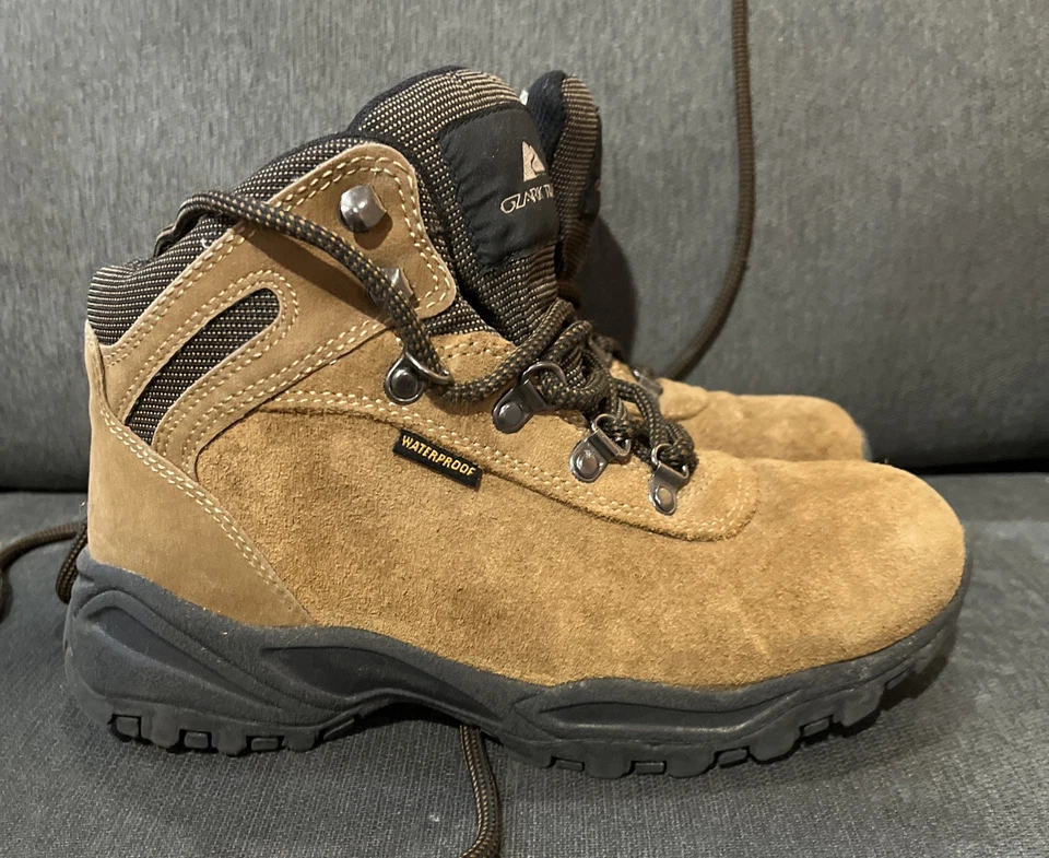 Botas impermeables de cuero para senderismo Ozark Trail Greta marrón para mujer talla 6 Foto 3 de 4