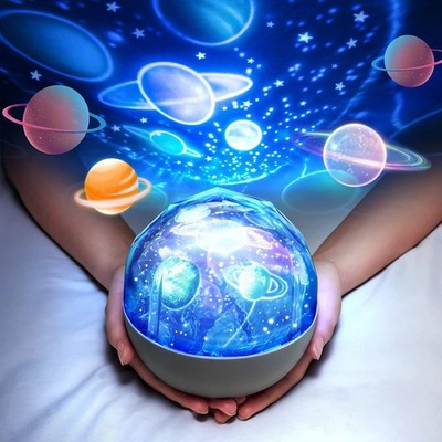 Lampara de noche para niños estrellas planetas dormir juguetes projector luces