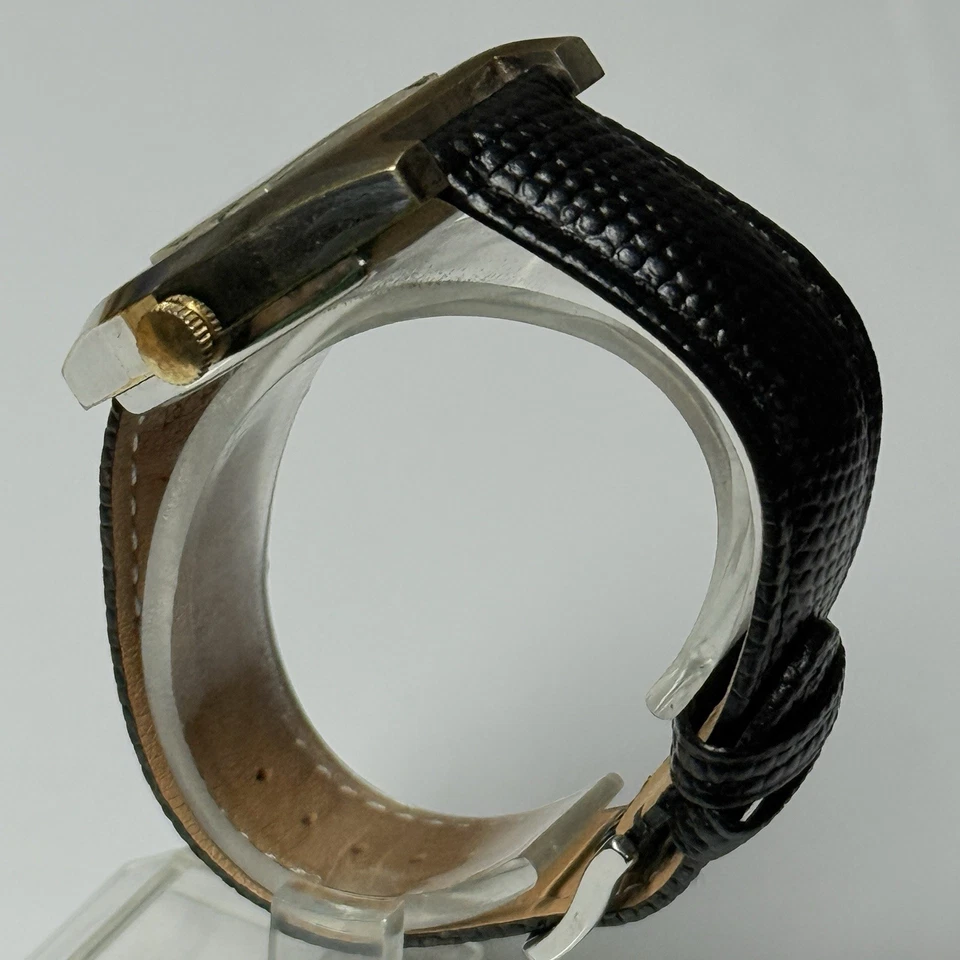 Reloj suizo de lectura directa tono dorado mecánico digital mecánico Endura Jump Hour de colección Foto 4 de 4