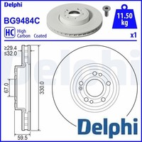 2X Bremsscheibe Delphi BG9484C 2 Bremsscheiben Vorderachse Vorne