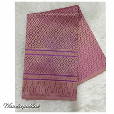 Purple Thai Silk Fabric Brocade Traditional Pattern Ideal for Dress Skirts
