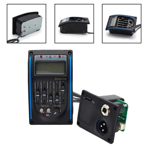 5 Band Gitarre Equalizer Akustik Vorverstärker EQ Piezo Tonabnehmer Verstärker Tuner LCD Mi9B - Bild 14 von 16