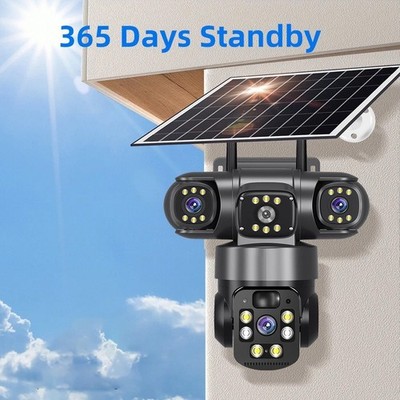 Solar Battery Powered Wireless WiFi Home Security Camera System Outdoor Pan/Tilt