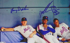 Darryl Strawberry Dwight Gooden Lenny Dykstra Signed 11x14 Mets Photo JSA