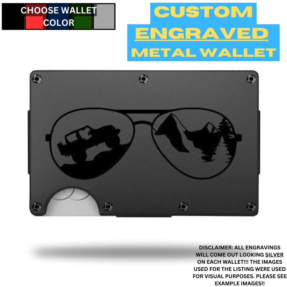 Laser-Engraved Sunglasses on Sleek Aluminum Wallet-image