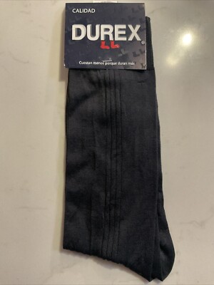 Durex Men s Dark Gray Polyamide Nylon Dress Socks Thin Semi Sheer Imported NEW