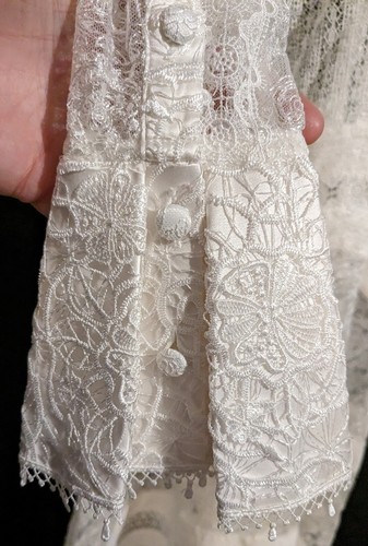 Leo & Lin Juno Poly & Silk Button Down Lace Dress White Long Sleeve Size 6 - NWT - Picture 9 of 24