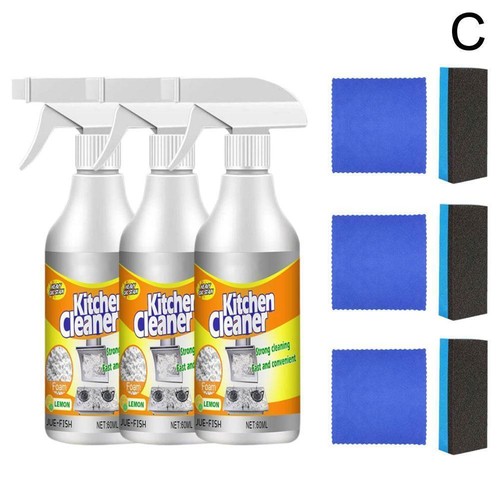 1/2/3x Kitchen Cleaner Spray Foam Grease Degreaser Oil Remove Dirt Home U1M6 - Picture 16 of 18