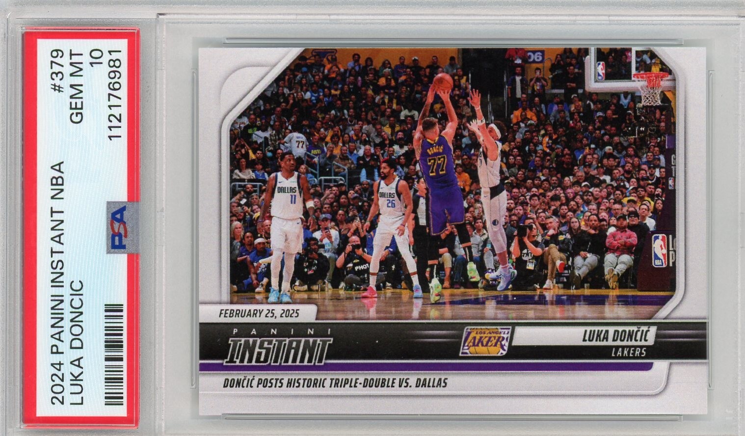 LUKA DONCIC 2024 PANINI INSTANT NBA #379 REVENGE GAME VS DALLAS PSA 10
