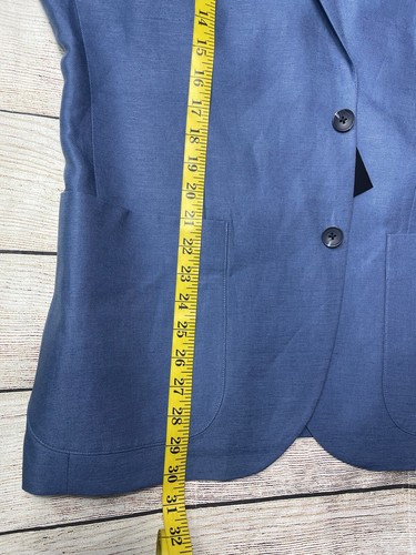 Nordstrom Men's Extra Trim Fit Sport Coat Sz L Blue Blazer Linen Blend NWT - Picture 13 of 13
