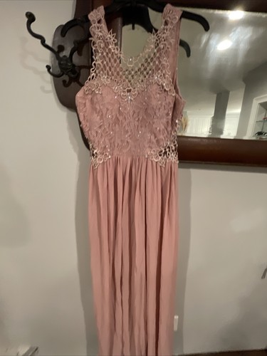 City studio pink maxi embellished long dress size 13 - Picture 2 of 6