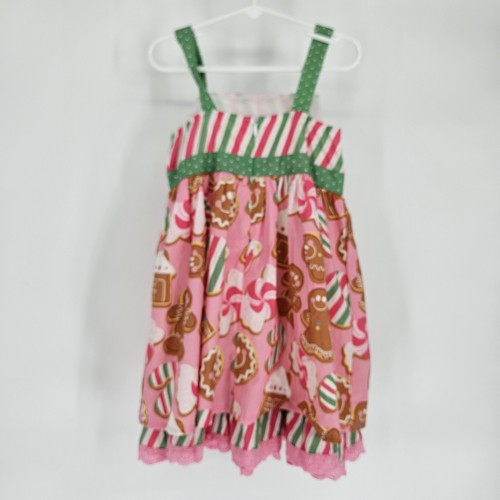 Olive Mae Dress Girl Size 5 Pink Gingerbread Crochet Lace Holiday - Picture 7 of 11