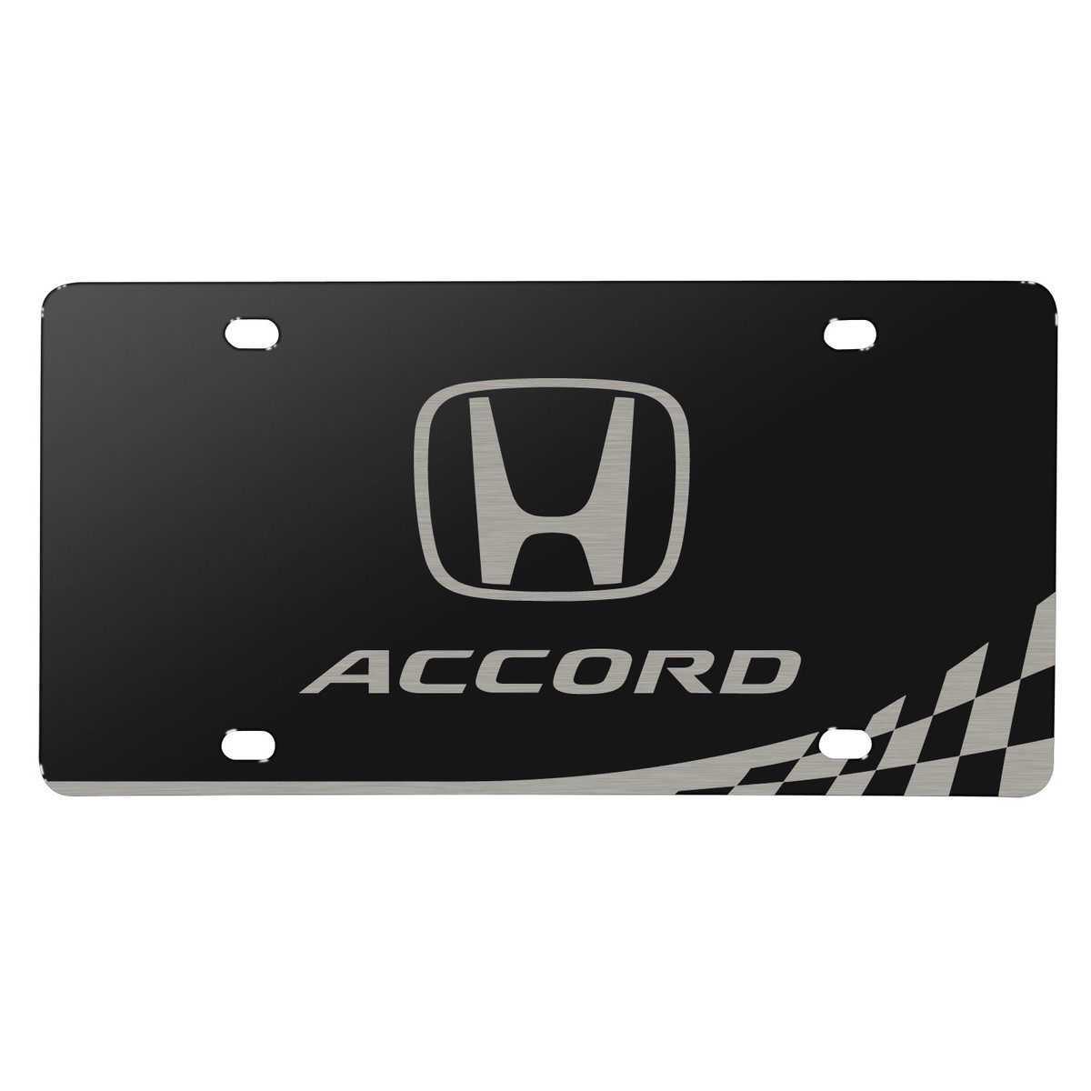 エーアンドジロゴプレート Honda Logo Accord Matt-Look Laser Etched Checker Stripe Black