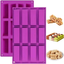 Palksky (2 Pack 12 Cavity Medium Narrow Silicone Rectangle Molds/Molds/Protein B