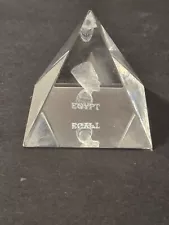 Egyptian Souvenir Clear Acrylic Pyramid with 3D Laser Engraved Pharaoh