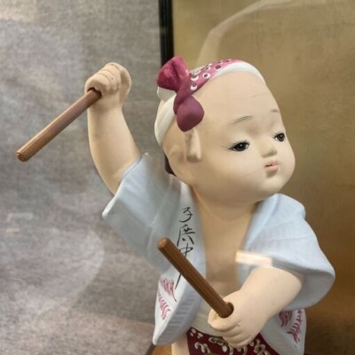 J5H1370◇博多人形 陶器製 無法松 郷土 玩具 日本人形 太鼓 伝統 J5H1370◇博多人形 陶器製 無法松 郷土 玩具 日本人形 太鼓 伝統