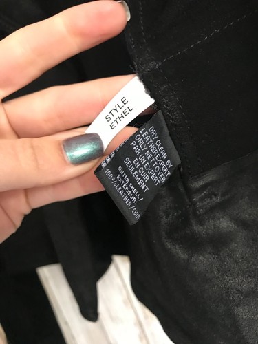 Chaqueta LAMARQUE Ethel Negra Gamuza Cortina Abierta Frontal Detalle Cremallera L Grande NUEVA $450 - Imagen 5 de 9