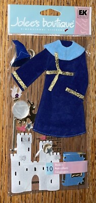 VERY RARE Jolees Wizard Castle Hat Wand Spell Book Scrapbook Stickers EK Success