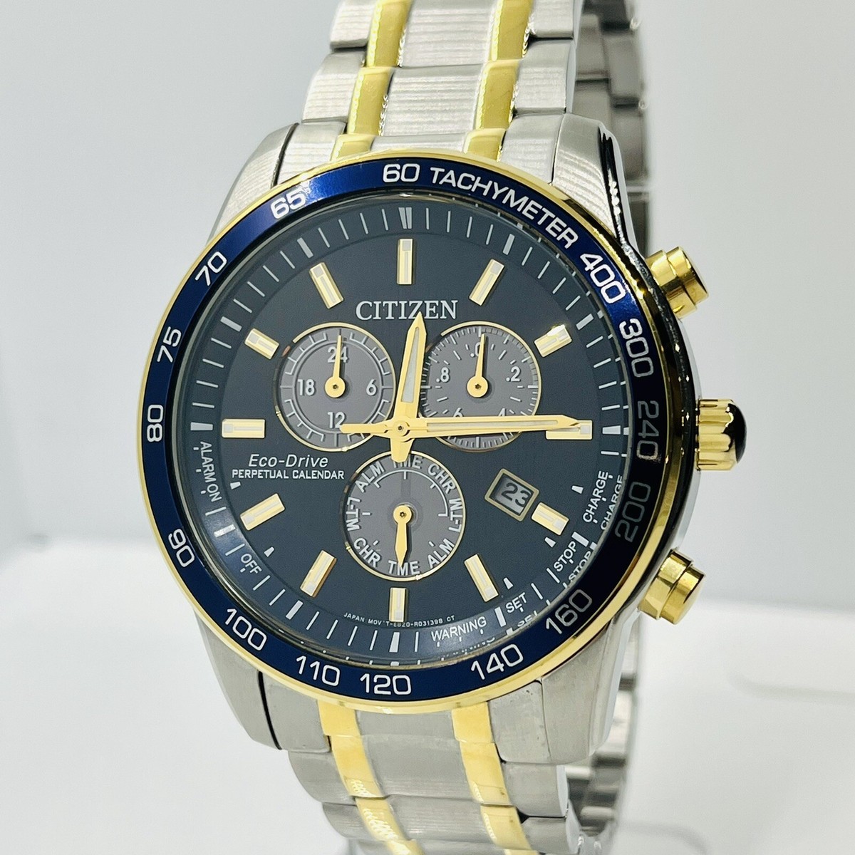 Citizen Men's Perpetual Calendar Two Tone Blue Dial 44mm Watch
