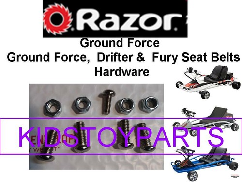 Seat Belts Ground Force Drifters FURY WHITE Razor Crazy Cart W/HARDWARE - Picture 4 of 5