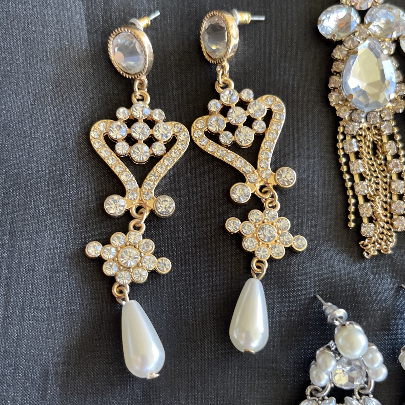 Earrings Pierced Statement Dangling Chandelier Br… - image 14