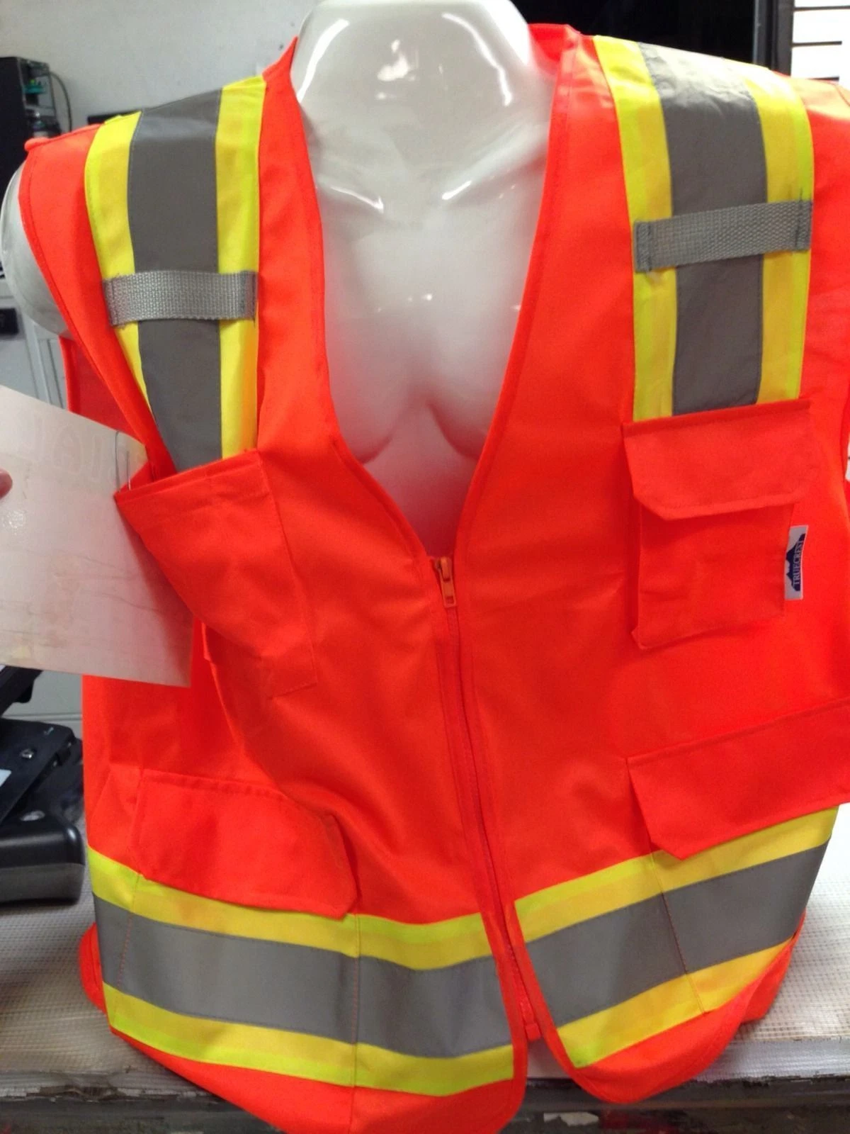 Surveyor Solid Orange Two Tones Safety Vest , ANSI/ ISEA 107-2015 image 2