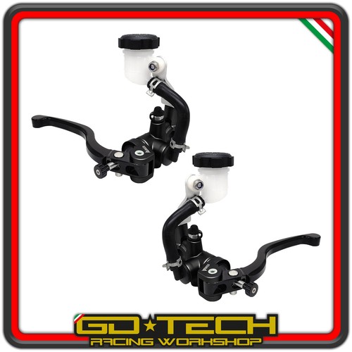 COPPIA POMPE FRENO FRIZIONE RADIALI 14x18 mm MOTO SCOOTER MOTARD PIT BIKE Nere - Imagen 3 de 9