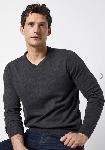 Charcoal V-neck Jumper V Neck Vneck 