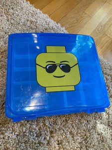 Lego Minifigure Storage Case blue Head Carry Tote Box Clear Project Case/ tray | eBay