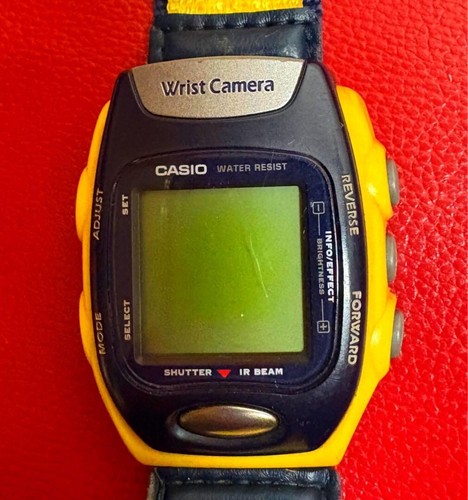CASIO WQV-2B-9 Wrist Camera Yellow Black Digital Watch Used - Picture 5 of 5