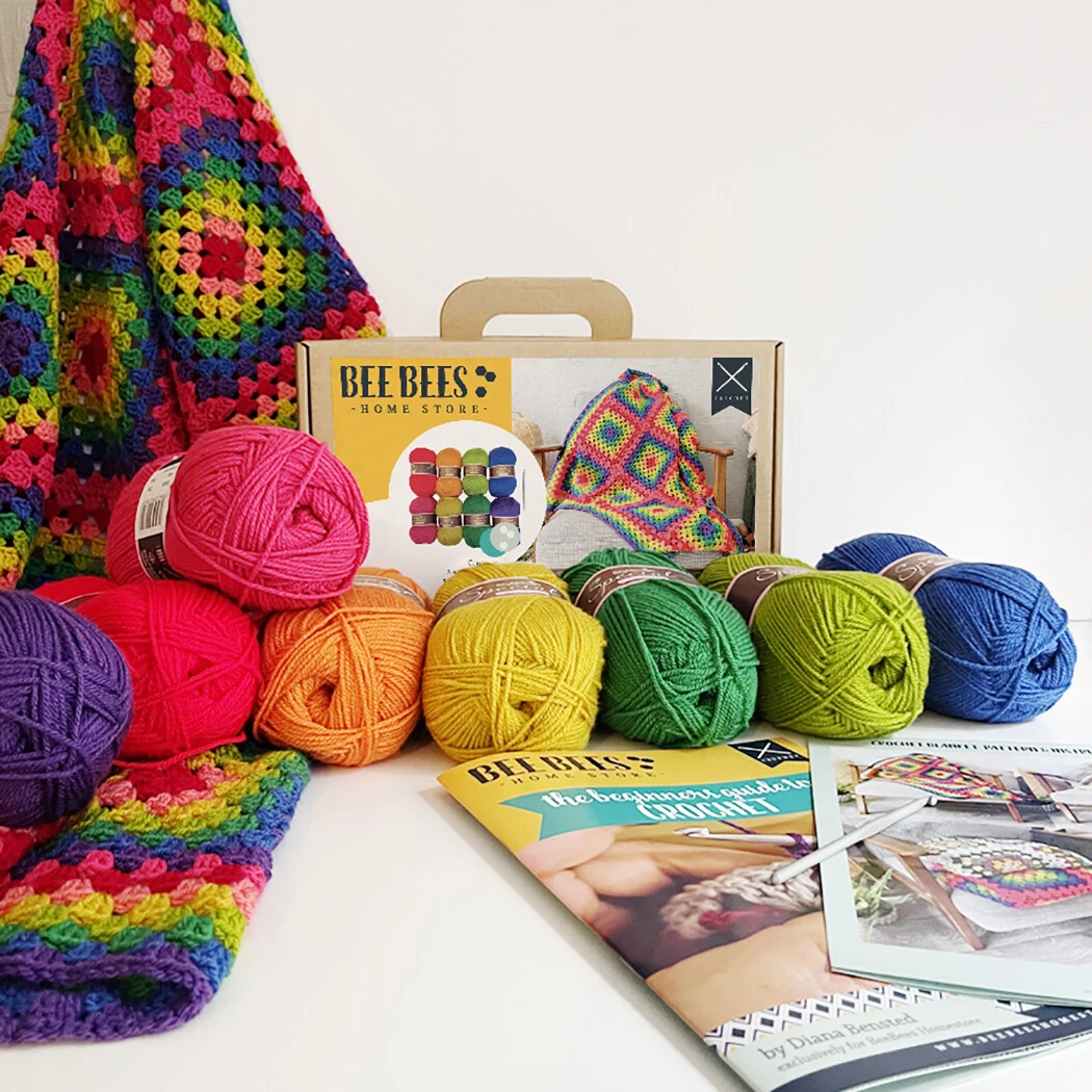 Crochet Kit Make Your Own Blanket DIY Craft Kit with Yarn and Instruction  Book