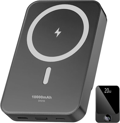 10000mAh Magnetic Ultra Slim Power Bank with PD20w Fast Charge- Portable Charger