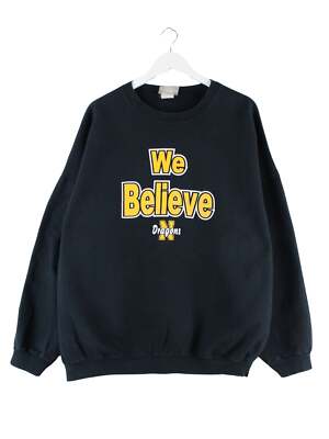 Hanes 2006 We Believe Dragons Print Heavy Sweater Schwarz XXL Herren