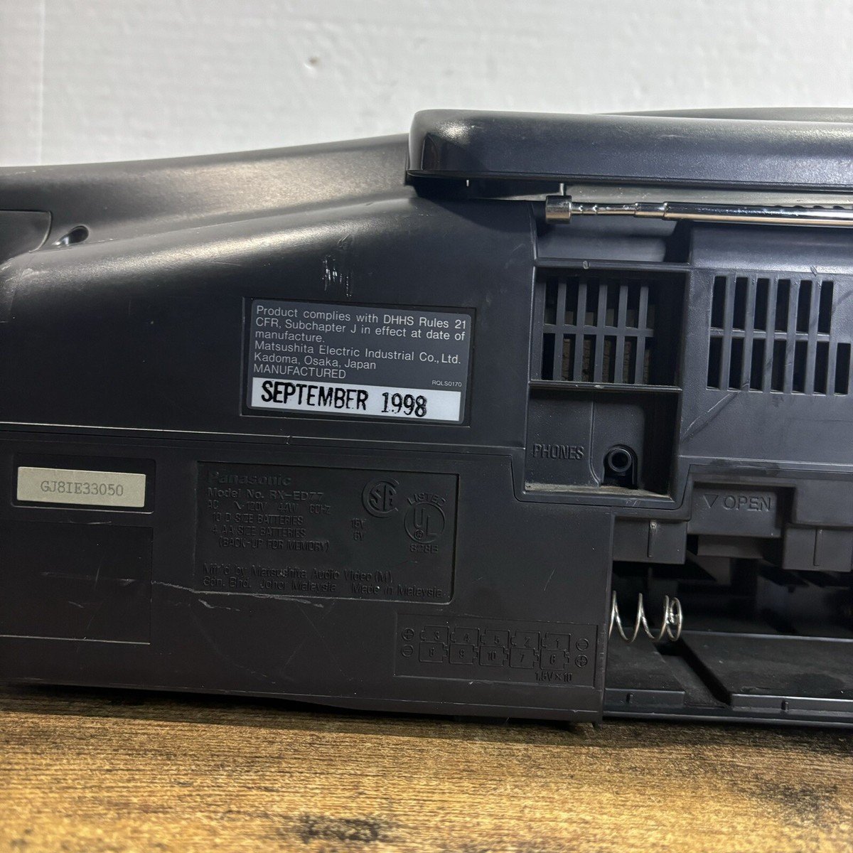 Panasonic RX-ED707 Boombox Cobra Top CD Portable Stereo System