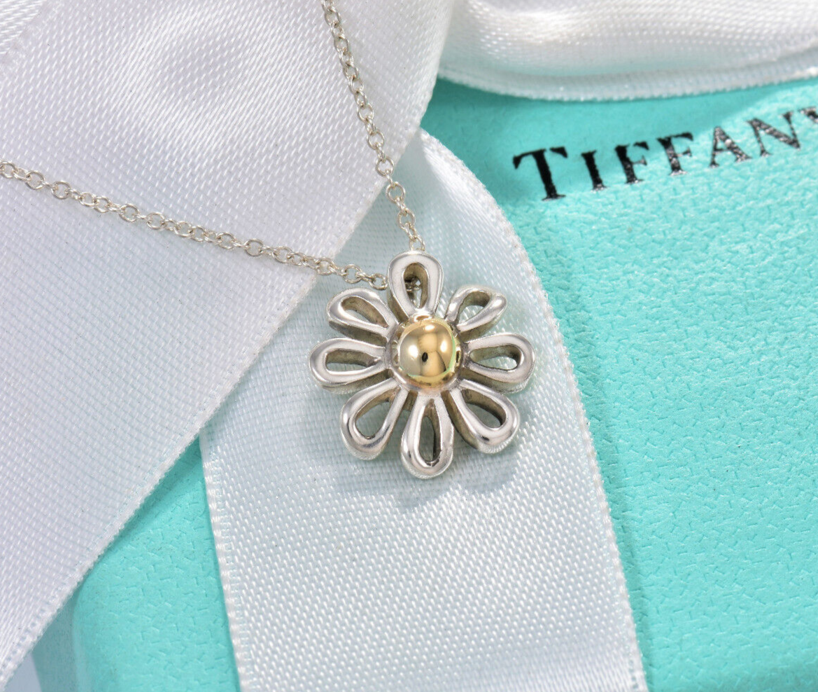 Tiffany & Co Gold Silver Paloma Picasso Daisy Flower Pendant